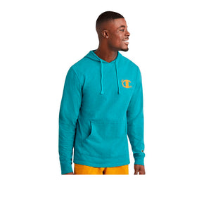 POLERON CHAMPION MIDDLEWEIGHT OVERDYE HOODIE S63315586EIA ELECTRIC CYAN VINTAGE HEATHER