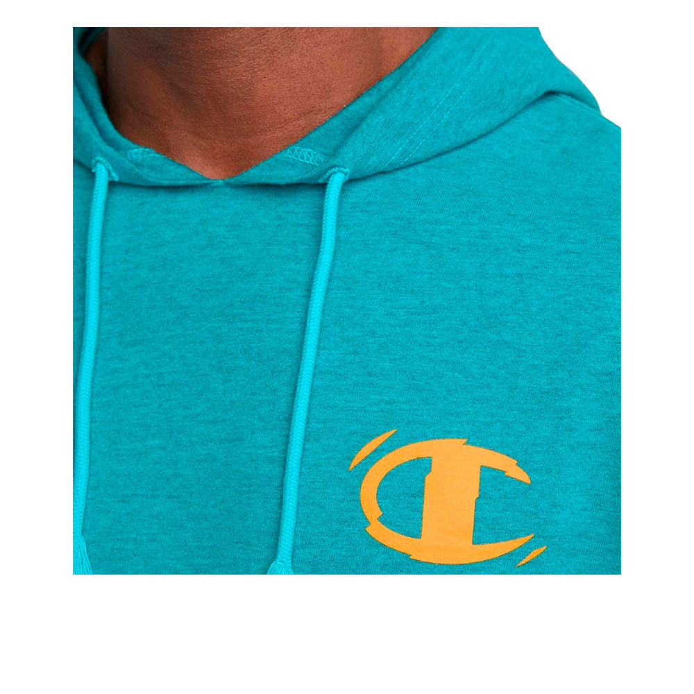 POLERON CHAMPION MIDDLEWEIGHT OVERDYE HOODIE S63315586EIA ELECTRIC CYAN VINTAGE HEATHER