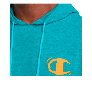 POLERON CHAMPION MIDDLEWEIGHT OVERDYE HOODIE S63315586EIA ELECTRIC CYAN VINTAGE HEATHER