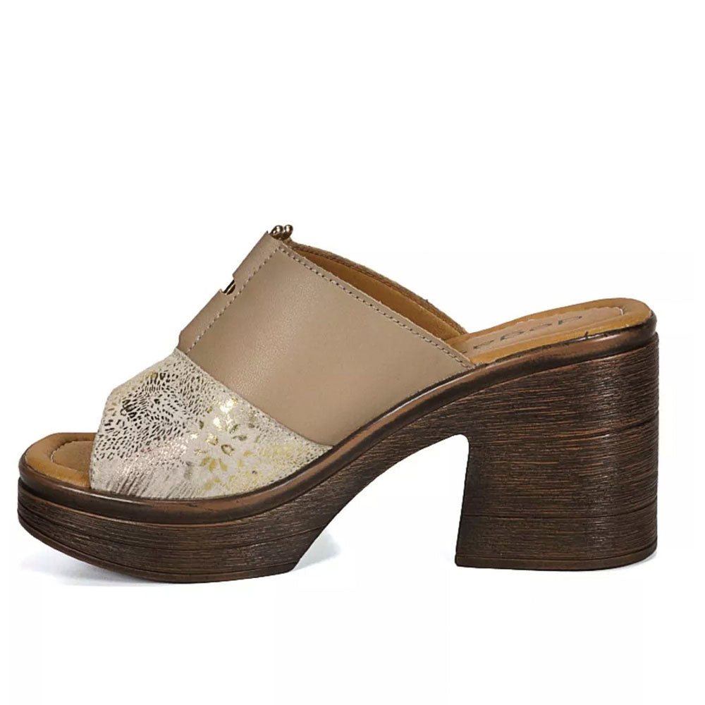 SANDALIA DEGAS TW-0122 BEIGE PRINT